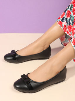 Carlton London - Women Black Casual Slip On Ballerinas