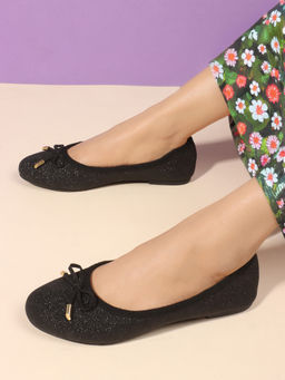 Carlton London - Women Black Casual Slip On Ballerinas