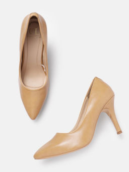 Carlton London - Women Khaki Slip On Pointed Toe Pumps
