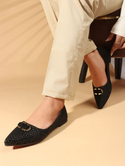 Carlton London - Women Black Casual Slip On Ballerinas