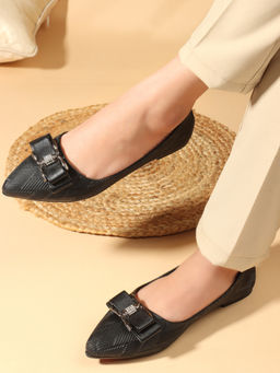 Carlton London - Women Black Casual Slip On Ballerinas