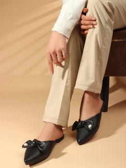 Carlton London - Women Black Casual Slip On Mules