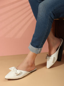 Carlton London - Women White Casual Slip On Mules