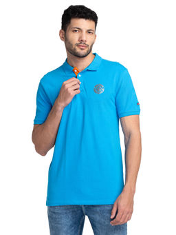 Being Human - Men Short Sleeve Regular Fit Polo T-Shirt Blue