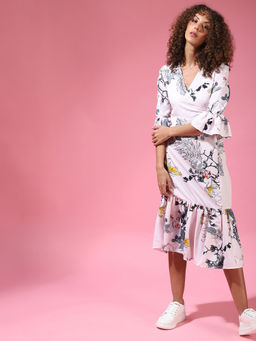 PINACOLADA - White Women Floral Design Casual Dresses