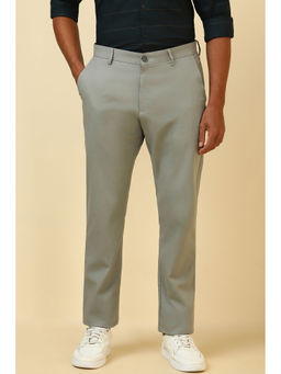 Allen Solly - Grey Solid Regular Fit Trouser