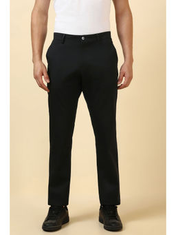 Allen Solly - Black Solid Regular Fit Trouser