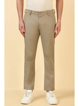 Allen Solly - Beige Solid Slim Fit Trouser