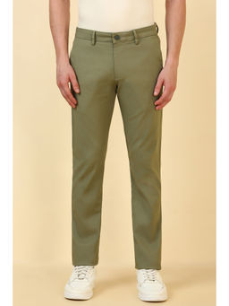 Allen Solly - Olive Solid Super Slim Fit Trouser