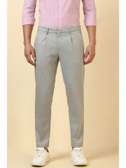 Allen Solly - Grey Solid Regular Fit Trouser