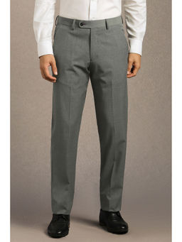 Louis Philippe - Grey Solid Slim Fit Trouser
