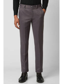 Van Heusen - Grey Solid Slim Fit Trouser