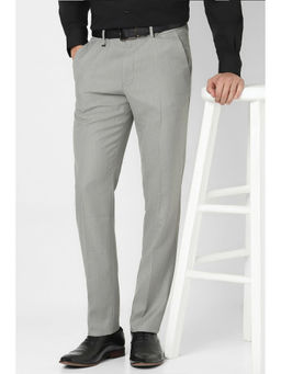 Van Heusen - Grey Solid Slim Fit Trouser