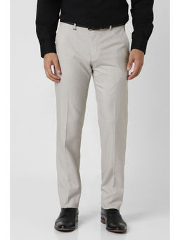 Van Heusen - Grey Solid Slim Fit Trouser
