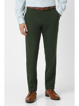 Van Heusen - Green Solid Slim Fit Trouser