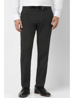 Van Heusen - Black Solid Slim Fit Trouser
