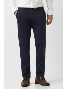 Van Heusen - Navy Blue Solid Super Slim Fit Trouser