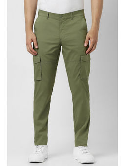 Van Heusen - Olive Solid Regular Fit Trouser
