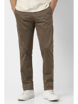 Van Heusen - Brown Solid Slim Fit Trouser