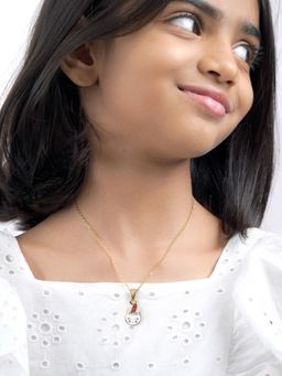 SWASHAA - Kid'S Smiley Unicorn 18K Gold Plated Necklace