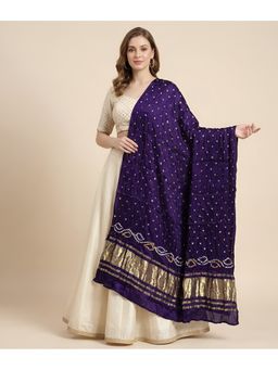 MUFFLY - Gajji Silk Bandhani Inspired Blue Dupatta