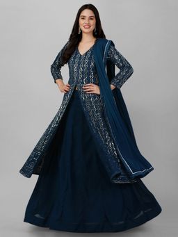 Trendmalls - Anarkali Lehenga Set with Dupatta