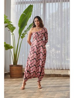 Pasha India - Multi-Color One-Shoulder Dhoti Jumpsuit