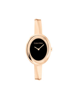 Calvin Klein - Women Quartz Black Oval Shape Dial Watch - 25100057 (M)