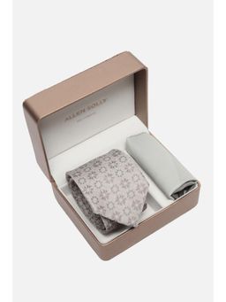Allen Solly - Men Grey Embroidered Party Tie & Pocket Square