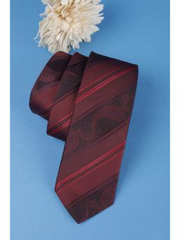 Allen Solly - Men Maroon Embroidered Casual Tie