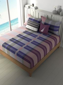 Nautica - 100% Premium Cotton King Bedsheet with 2 Pillow Covers