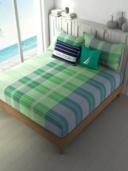 Nautica - 100% Premium Cotton King Bedsheet with 2 Pillow Covers