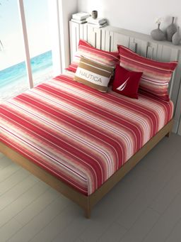 Nautica - 100% Premium Cotton King Bedsheet with 2 Pillow Covers