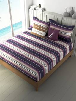 Nautica - 100% Premium Cotton King Bedsheet with 2 Pillow Covers