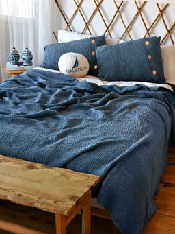 Nautica - 100% Cotton Bedsheet with 2 Pillow Covers with 4 Layers Seersucker