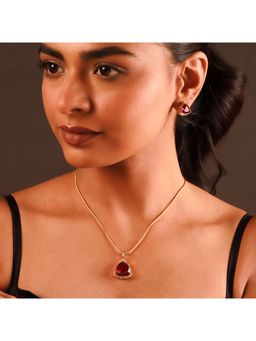 Voylla - Sparkling Elegance Ruby Glow Jewellery Set