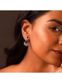 Voylla - Sparkling Elegance Radiant Loop American Diamond Dangler Earrings