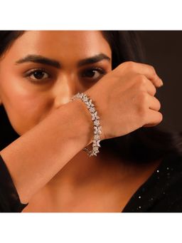Voylla - Sparkling Elegance Flora Bloom American Diamond Tennis Bracelet