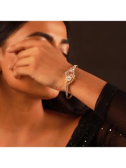 Voylla - Gold Elegance Celeste Leaf Cz Kada