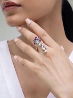 Shaya by CaratLane - Gul In 925 Silver Adjustable Ring