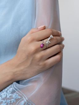 Shaya by CaratLane - Phool In 925 Silver Adjustable Ring