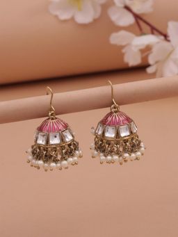 Fida - Rosette Kundan Dome Jhumka Earrings