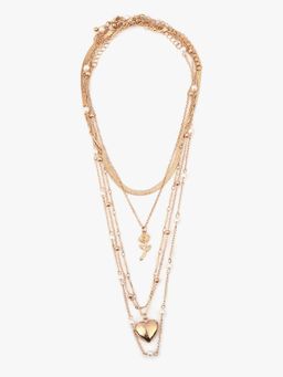 Kazo - Amoura Heart Layered Adjustable Gold Necklace