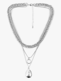 Kazo - Aurevia Silver Multi Layered Adjustable Necklace