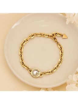 Guess - G Crystal Yellow Gold Womens Adjustable Bracelet