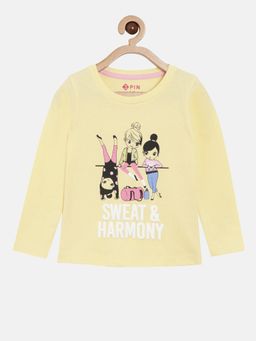 3PIN - Girls Cotton Printed Round Neck T-Shirt