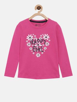 3PIN - Girls Cotton Printed Round Neck T-Shirt