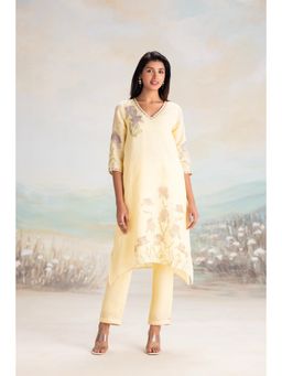 Kaveri - Yellow Iris Kurta with Pant (Set of 2)