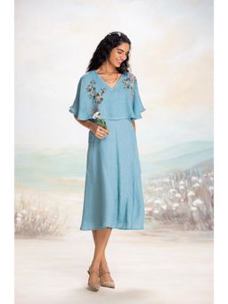 Kaveri - Blue Tsukiyama Cape Dress