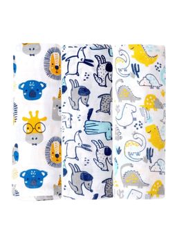 The Mom Store - Baby Swaddle Wrap Combo- Cute Puppy, Dino Forest & Guess the Animal